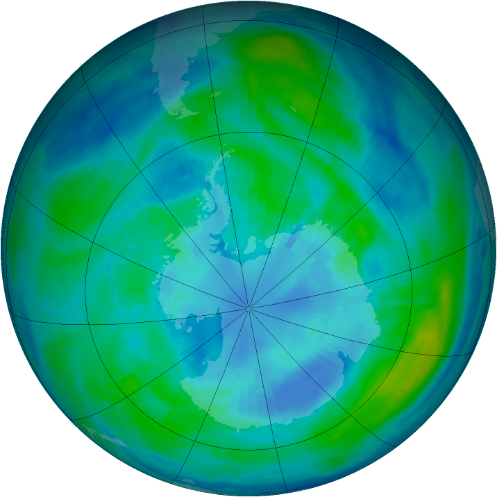 Antarctic ozone map for 02 April 1988